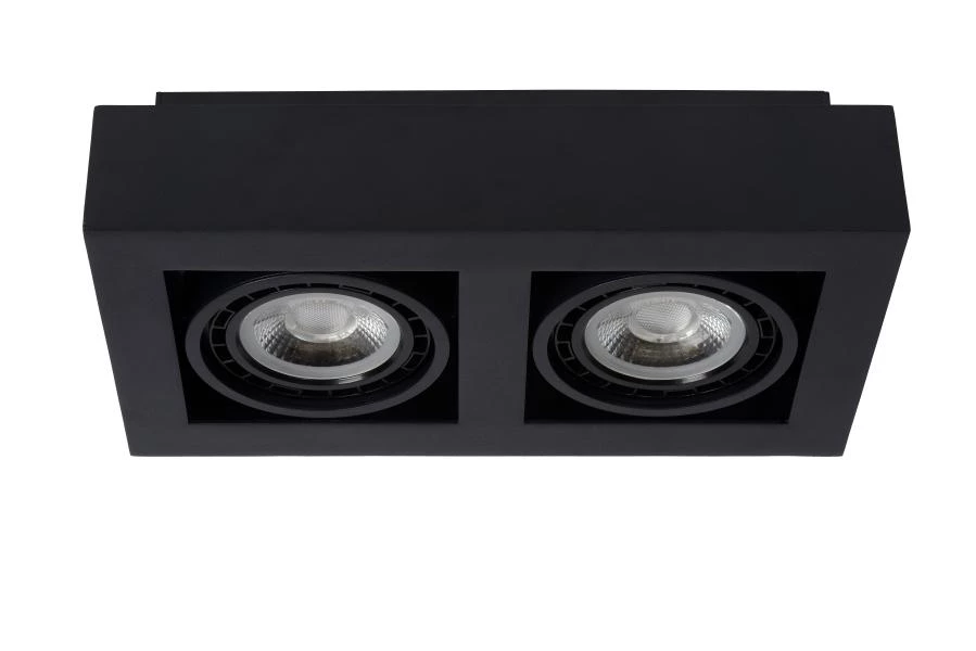 Lucide ZEFIX - Ceiling spotlight - LED Dim to warm - GU10 (ES111) - 2x12W 2200K/3000K - Black - turned off
